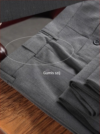 Férfi üzleti öltöny készlet sík gallérral, egysoros, egygombos záródás, poliészter-keverék 67,1%, oldalsó hasíték