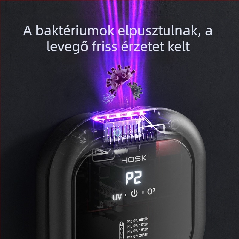 Asztali légtisztító UV-s sterilizálással és ozonos fertőtlenítéssel, formaldehid eltávolítással és szageltávolítással otthoni konyha és fürdőszoba számára