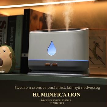 USB-s párásító kettős fúvókákkal, 1.0–2.5 L tartály, aromaterápia, 21–30 m²-es helyiségekhez