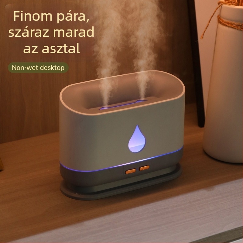 USB-s párásító kettős fúvókákkal, 1.0–2.5 L tartály, aromaterápia, 21–30 m²-es helyiségekhez