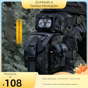 Férfi taktikai derék táska, keresztpánttal, semleges stílus, szabadidős utazáshoz, 2024 tavasz