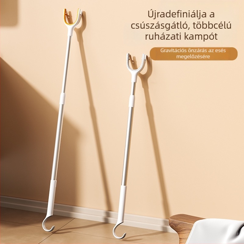 Kinyúló ruhaszárító rúd villás végekkel, otthoni használatra
