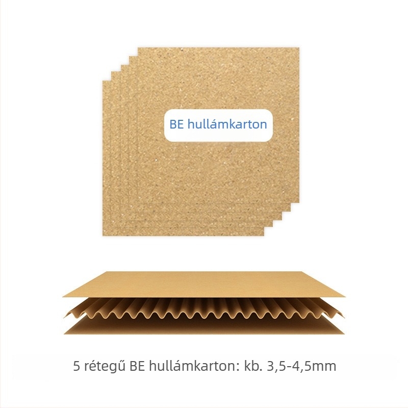 Csomagoló kartondobozok – hullámkarton, vastagság 5, papírsúly 150, keményített, ragasztó nyomtatási doboz