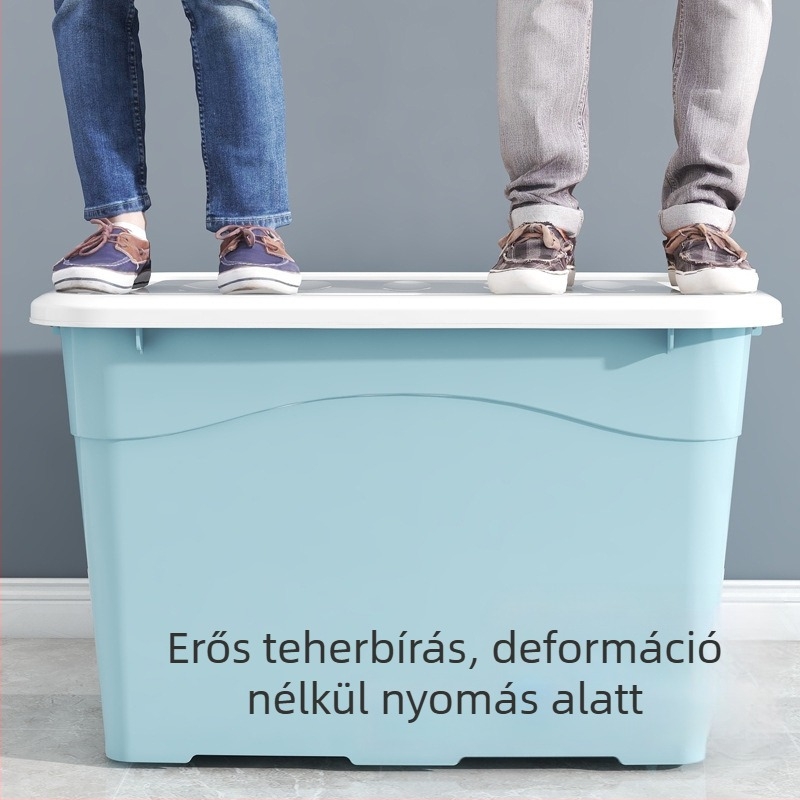Ruhák és játékok tároló doboza fedéllel, nagy kapacitású, átlátszó műanyag tároló.