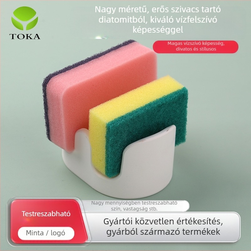 Topcard szinterezett kerámia diatomit szivacsállvány, nagy kapacitású, konyhai kiegészítő, logónyomás és testreszabás elérhető