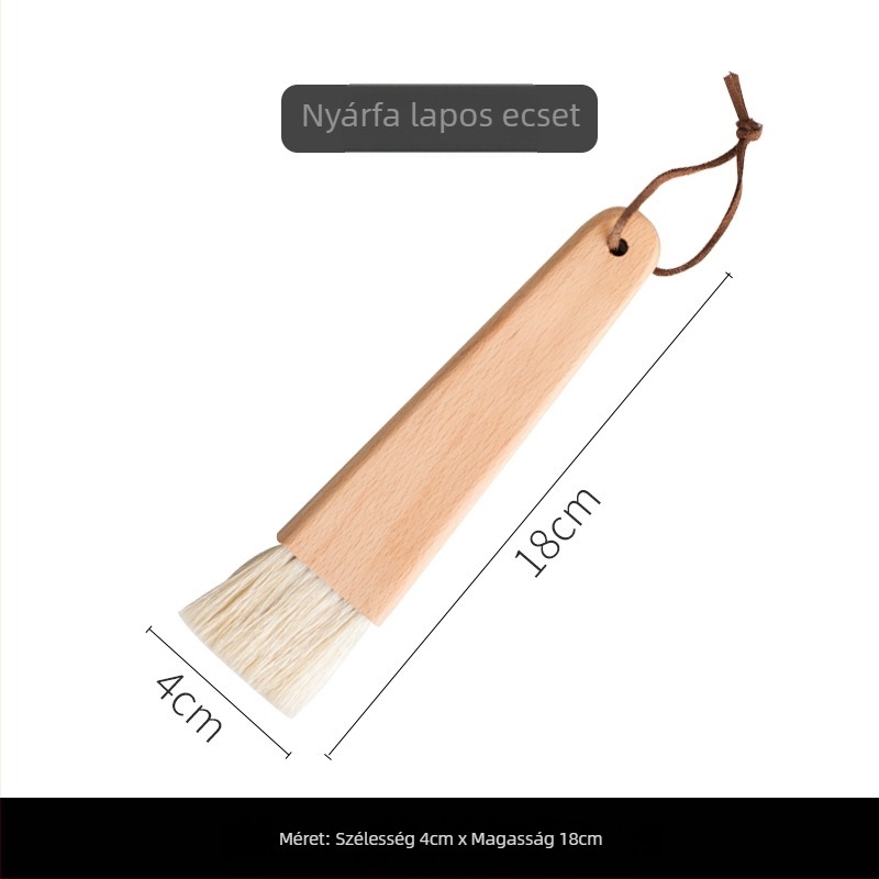 Disznószőrös grillszőr ecset, fa nyéllel, japán stílus, olajozáshoz