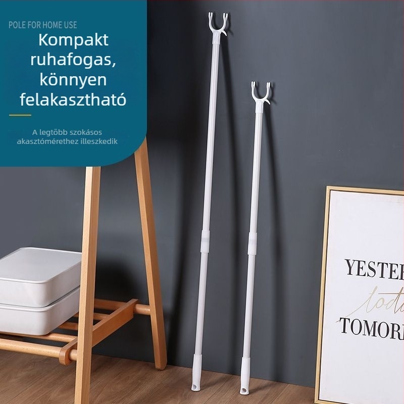 Otthoni használatra terjeszthető és hordozható ruhaszárító rúd