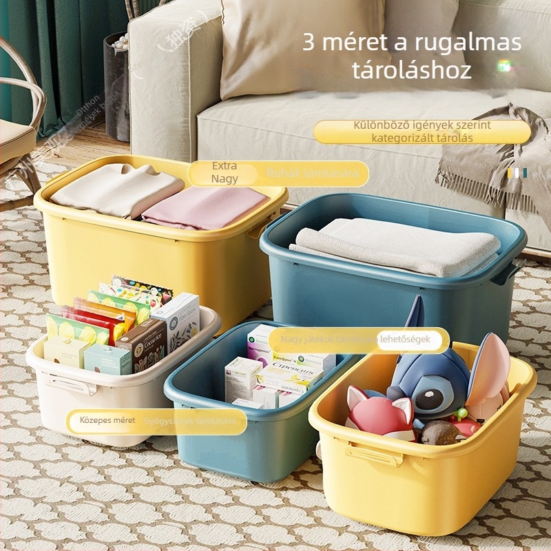 Műanyag gardróbszekrény tároló doboz – ruhák és játékok számára, porvédett kialakítás, minimalist design, PP anyag