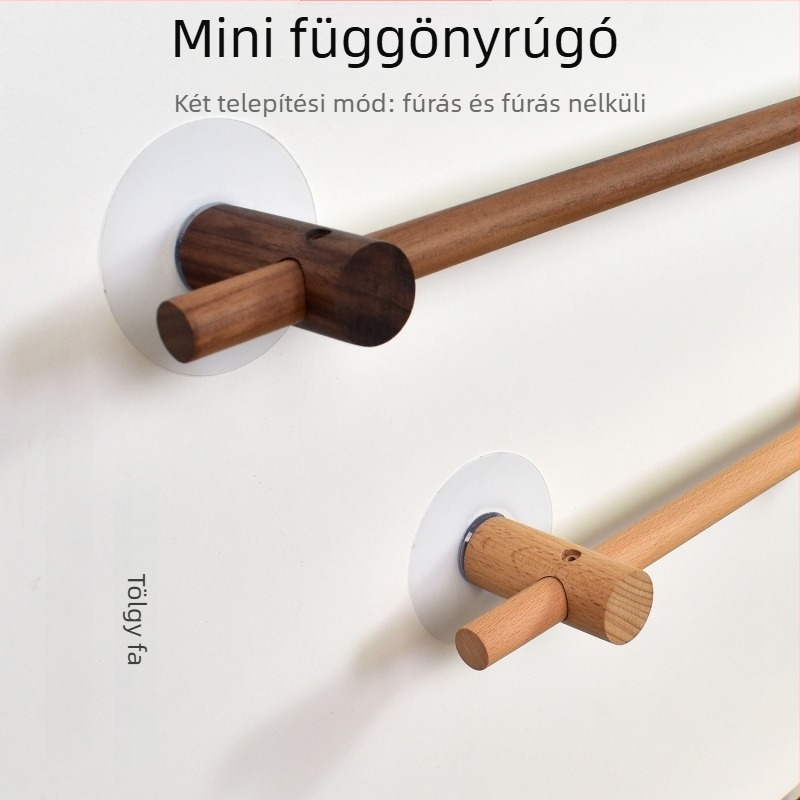Mini tömörfa függönyrú ragasztóval történő felszereléshez — anyag: fa, márka Other, stílus Other