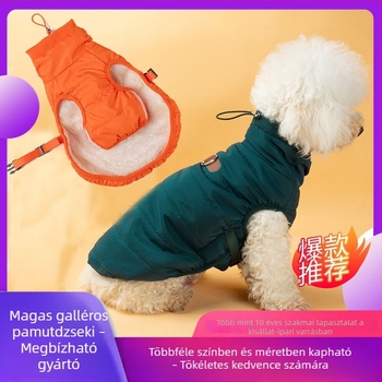 Schnauzer téli kutyakabát póráztartóval – meleg poliészter kabát