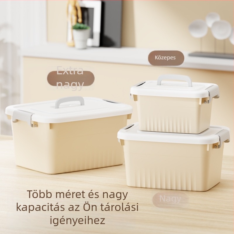 Nagy kapacitású tároló doboz tömör műanyagból – ideális nassolnivalók, könyvek, játékok és ruhák tárolására