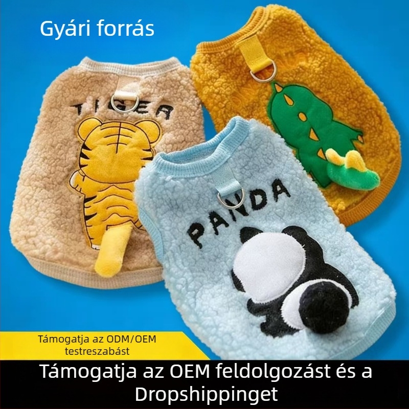Polár béléses meleg mellény pulóver háziállatok számára, kis- és közepes méretű kutyáknak és macskáknak