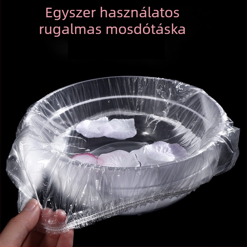 Egyszer használatos mosdózacskó, műanyagból, vízálló, hőzáró élű lezárás, 100% tiszta anyag, tömeg 0,1-0,3 kg