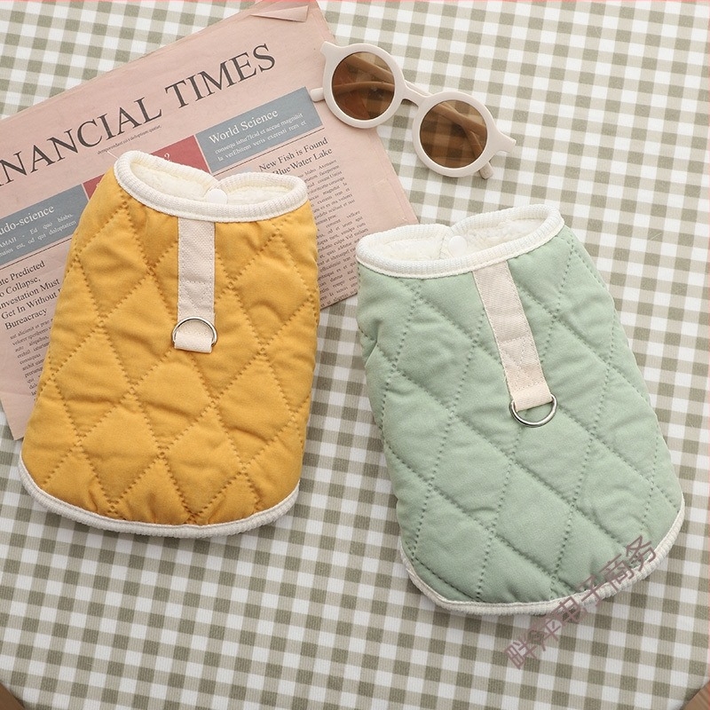 Kutyamellény húzókampóval, téli bársonyból készült kabát kis fajták számára