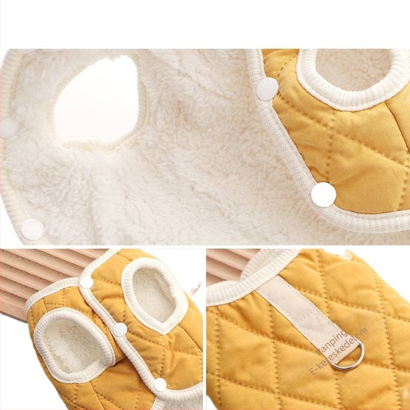 Kutyamellény húzókampóval, téli bársonyból készült kabát kis fajták számára