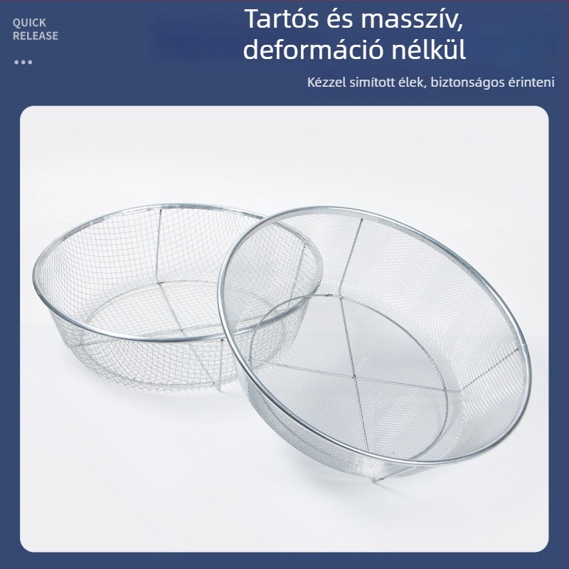 Megvastított vasból készült, erősített szita, kör alakú, 12 cm magas, szén, gabonafélék és kukorica szitálására, háztartási használatra