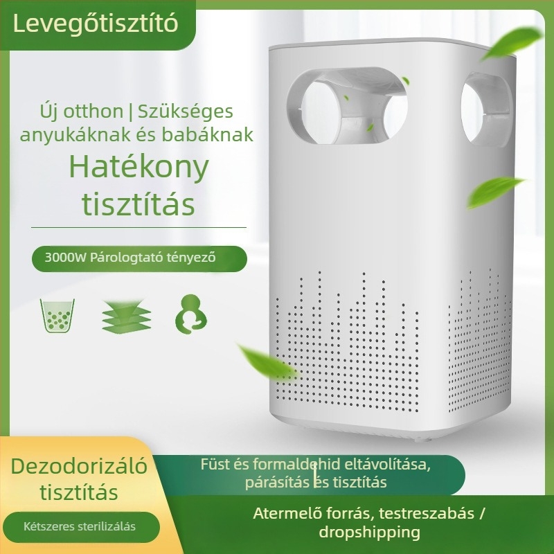Légszűrő állandó elektrosztatikus technológiával, 50 m3/h Légáram, USB tápegység, alkalmas 10 m²-ig