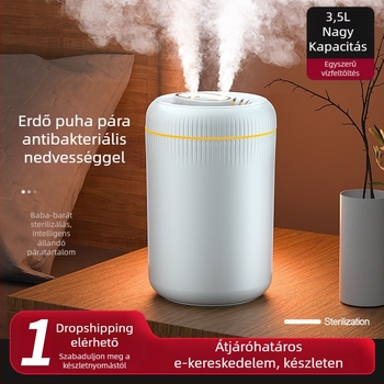 Háztartási párásító, modell d88, két köd-kimenet, víztartály 2,6–4,0 L, zaj 36 dB alatt, atmoszferikus lámpa