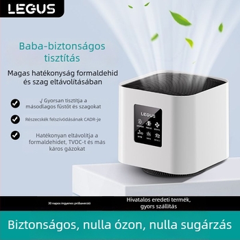 Légtisztító negatív ionokkal és formaldehid eltávolítással, 50 m3/h, 10 m² hatókör, összetett szűrő, zaj alatt 36 dB
