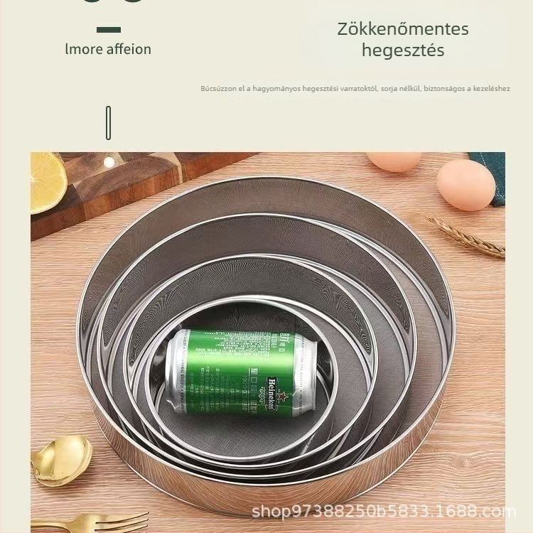 Rozsdamentes acél lisztszita finom hálóval (40/60), konyhai sütéshez