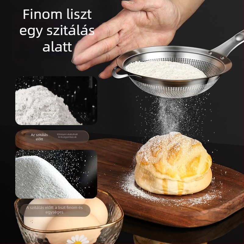 304 rozsdamentes acél fin hálóval ellátott konyhai szita, egyetlen kampó, égésvédelmi funkció, modern egyszerű stílus