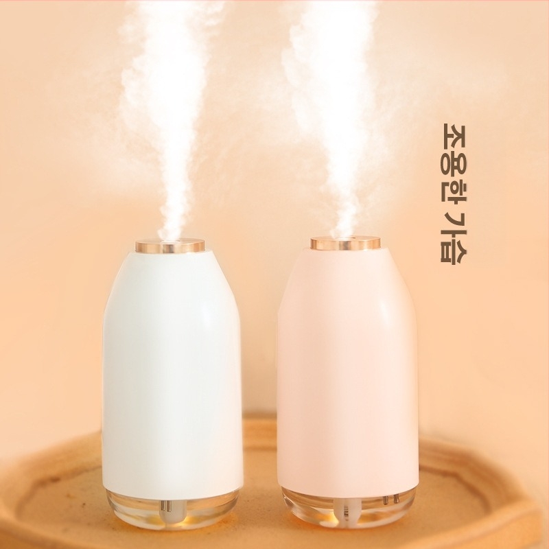 SUMIE Ultrahangos asztali párásító, USB tápegység, két gőzcsatorna, tartály ≤0,5 L, 10–20 m²-hez, 2 W teljesítmény