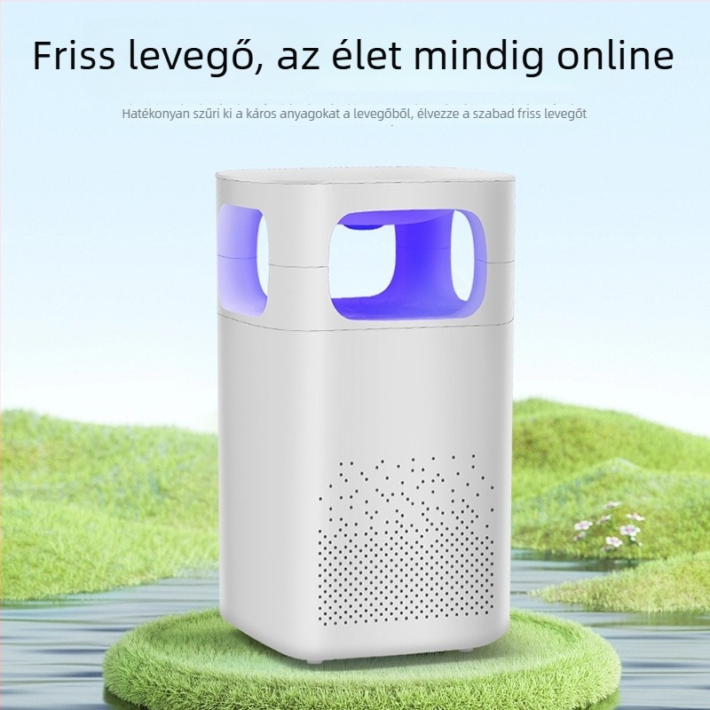 Mini légtisztító otthonra és íróasztalra — zaj 36–45 dB, légáramlás 50 m³/h, hatókör 10 m², külön szűrő, egyszerű kialakítás