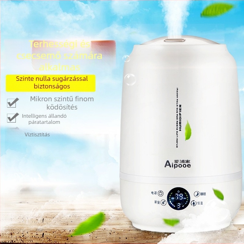 Ultrahangos párásító aromaterápiával és levegőtisztítóval, tartály 2.6-4.0 L, lefedettség 31-40 m², 8+ órás időzítő, 25W