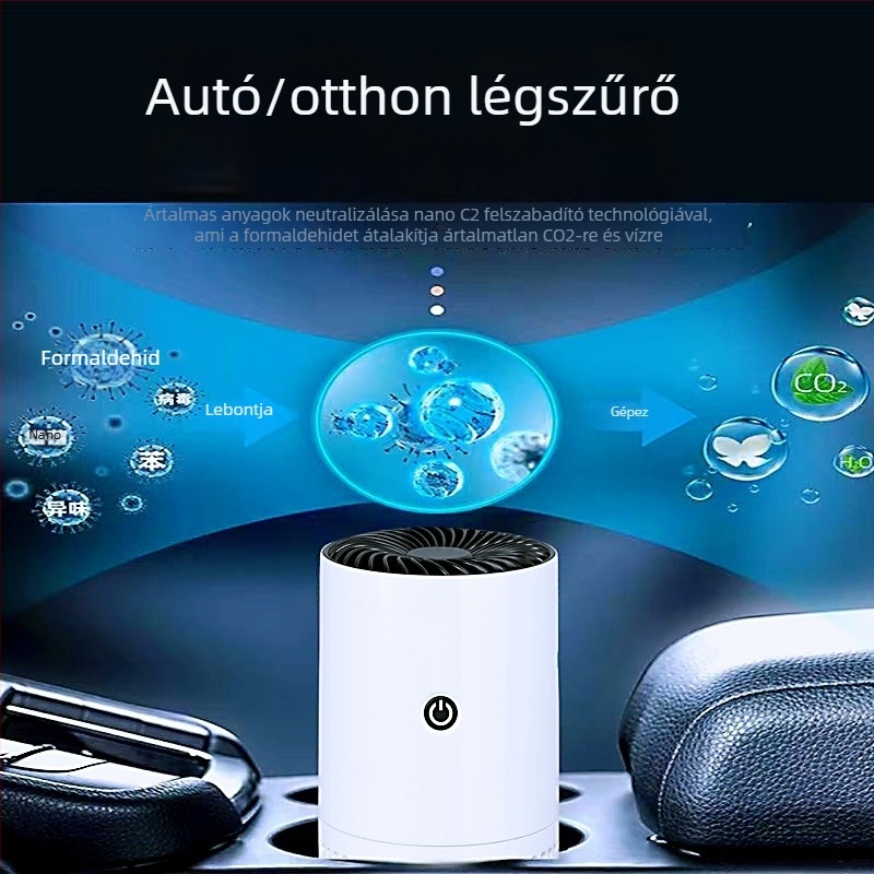 Autó légtisztító E260 — ABS+PC, USB tápegység, 5V, 2W