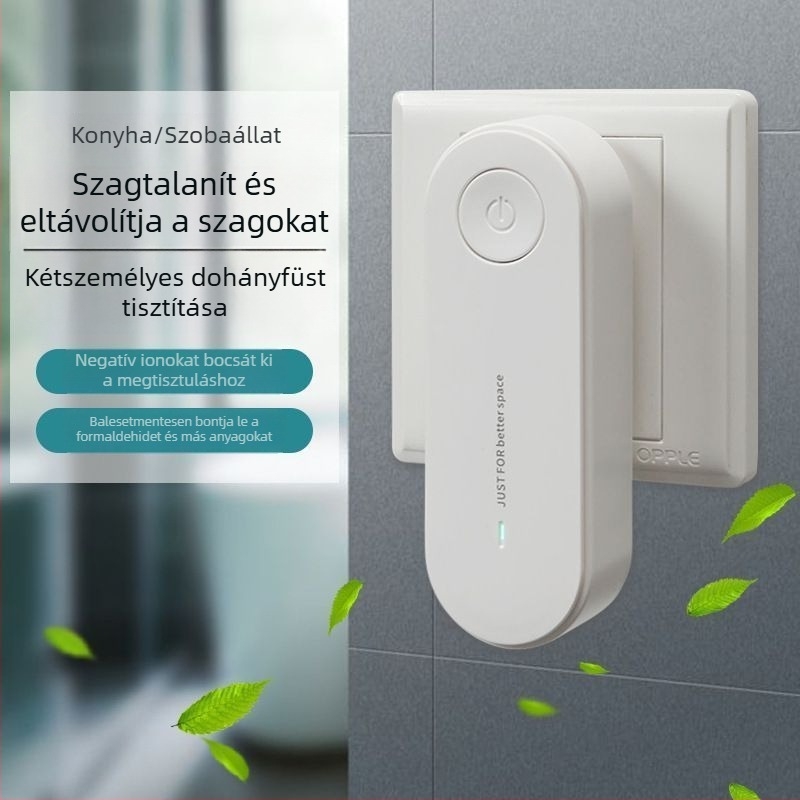 Mini légtisztító otthoni használatra — negatív ionok, formaldehid eltávolítás, 400 m³/h vagy több, 61 m²+ terület, zaj >70 dB