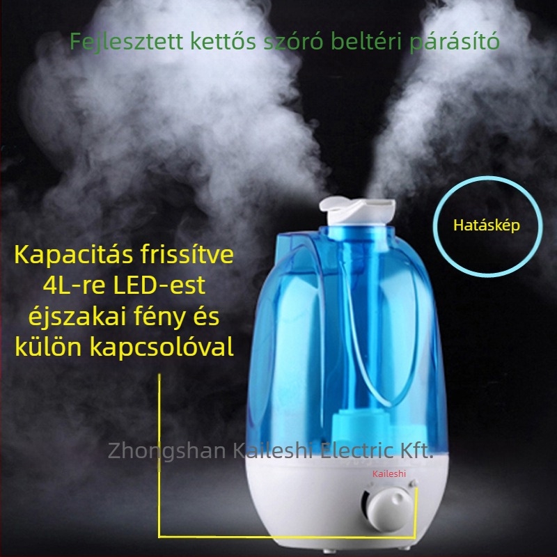 Otthoni párásító és levegőtisztító, modell KLS-008, 31–40 m²-hez, 2.6–4.0 L-es víztartály, aromaterápia, ultrahangos párásítás, oxigénezés