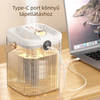 USB asztali párásító két kimenettel, 1.0–2.5 L tartály, zaj 36 dB alatt, környezeti világítás, otthon/iroda