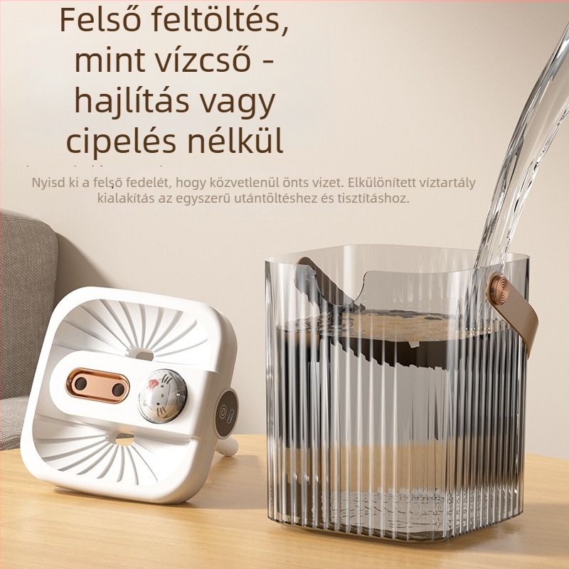 USB asztali párásító két kimenettel, 1.0–2.5 L tartály, zaj 36 dB alatt, környezeti világítás, otthon/iroda
