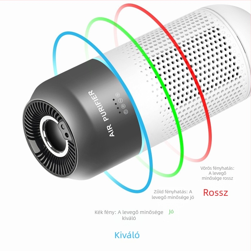 MYVOES MV-AP-1 USB autóban használható légtisztító negatív ionokkal, érintéses vezérlés, 50 m³/h légáramlás