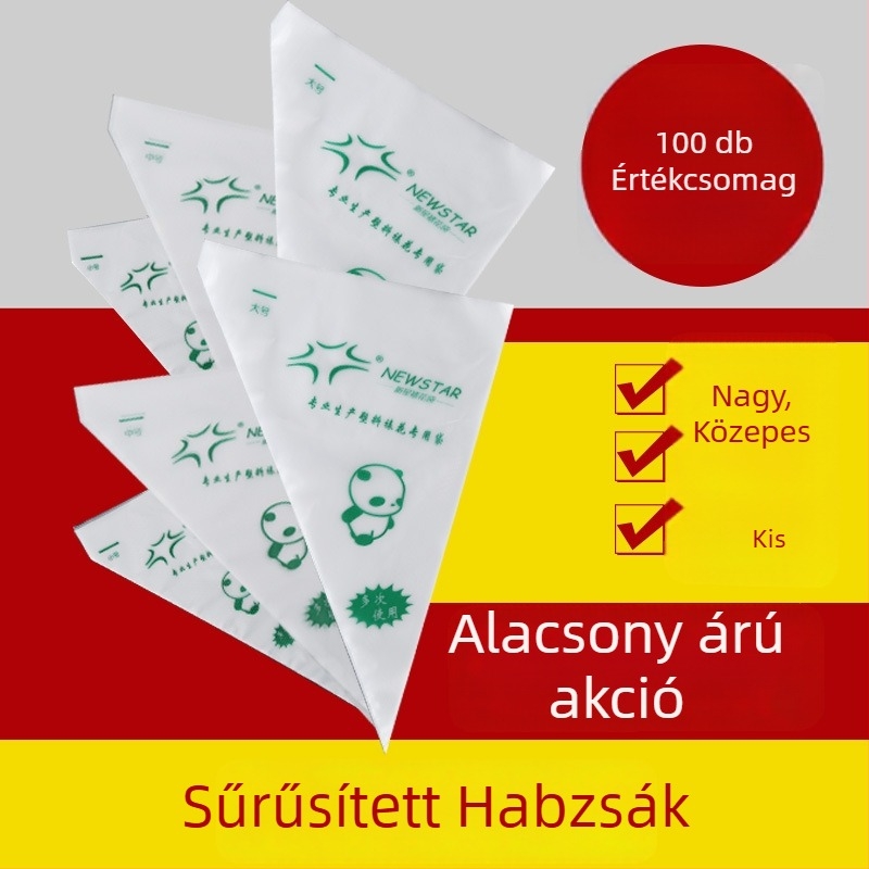 Nova díszítő tasak sütéshez, élelmiszer-minőségű PE, 100 db-os csomag (Nova; élelmiszer-minőségű PE; 100 db; sütéshez)