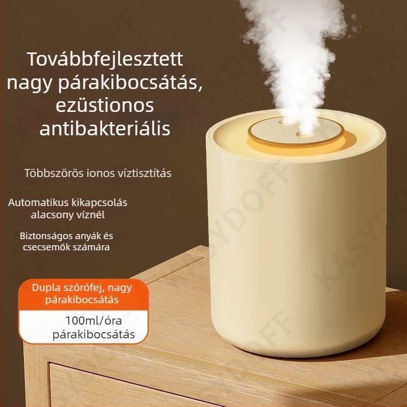 Nagy köd kimenetű, csendes üzemű párásító, újratölthető – otthon, hálószoba, babaszoba és iroda – asztali, 10 L tartály, 3 köd kivezető, levegőtisztítás