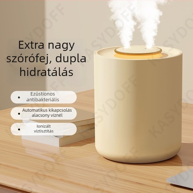 Nagy köd kimenetű, csendes üzemű párásító, újratölthető – otthon, hálószoba, babaszoba és iroda – asztali, 10 L tartály, 3 köd kivezető, levegőtisztítás