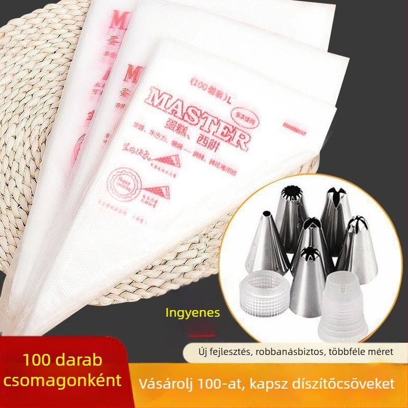 Egyszer használatos dekoráló tasakok otthoni használatra, tasakok tortakrémhez és tejhabhoz, bébiételek készítéséhez