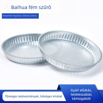 Vastított többfunkciós vas szita kör alakú lyukakkal, szárításhoz és átszitáláshoz: rizs, szezámmag, magvak, paprika és búza