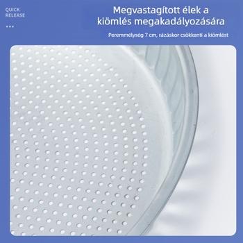 Vastított többfunkciós vas szita kör alakú lyukakkal, szárításhoz és átszitáláshoz: rizs, szezámmag, magvak, paprika és búza