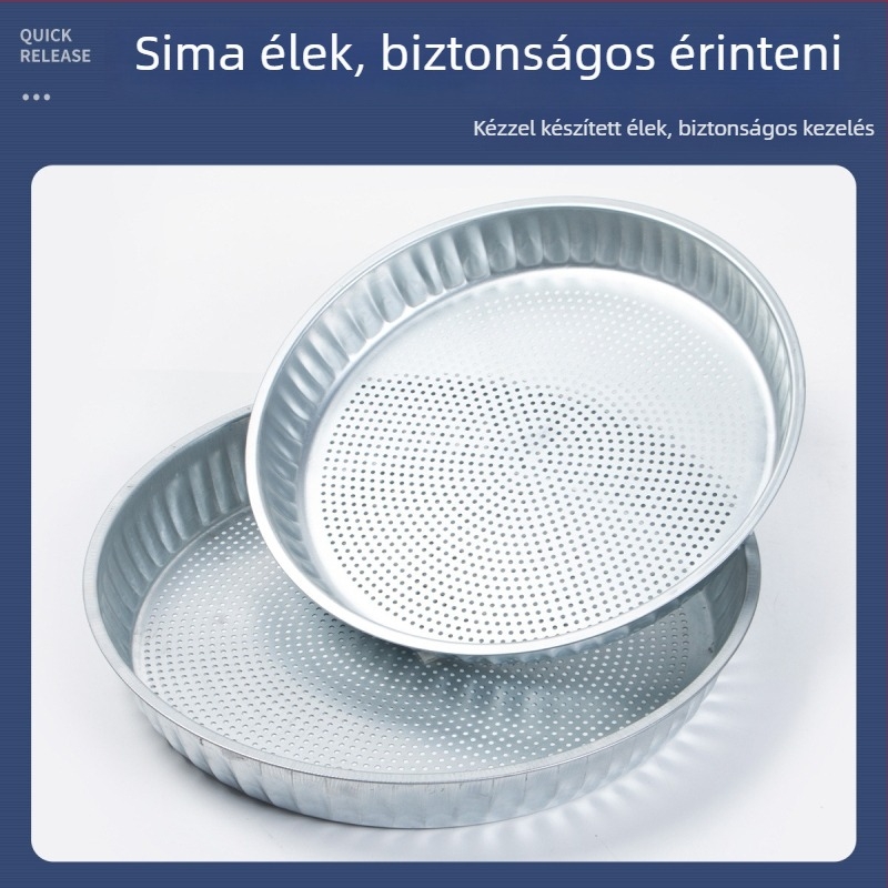 Vastított többfunkciós vas szita kör alakú lyukakkal, szárításhoz és átszitáláshoz: rizs, szezámmag, magvak, paprika és búza