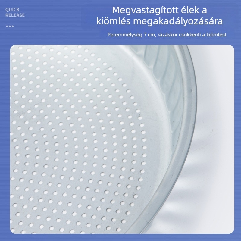 Vastított többfunkciós vas szita kör alakú lyukakkal, szárításhoz és átszitáláshoz: rizs, szezámmag, magvak, paprika és búza