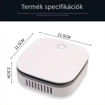 Autó légszűrő készülék – szag eltávolítás, fertőtlenítés és allergének csökkentése; USB tápegység, anion/ozon technológia, 50 m³/h, alkalmas legfeljebb 10 m²-ig