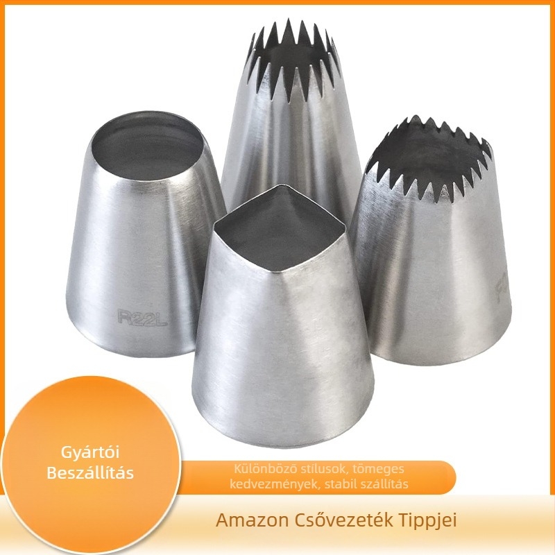 Díszítő cső, 304 rozsdamentes acélból, torták díszítéséhez, elegáns és érett stílus