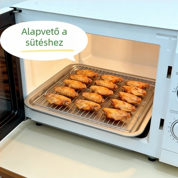 Négyzet alakú grillháló tartó galvanizált vasból, hordozható és összecsukható, tapadásmentes bevonattal, rozsdamentes, 200 g