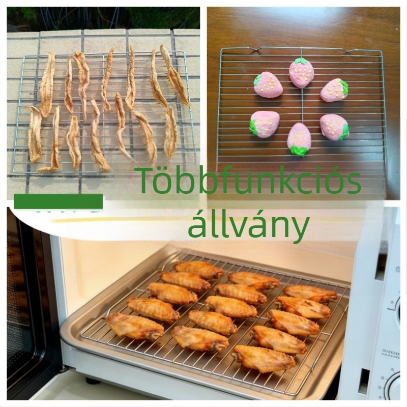 Négyzet alakú grillháló tartó galvanizált vasból, hordozható és összecsukható, tapadásmentes bevonattal, rozsdamentes, 200 g