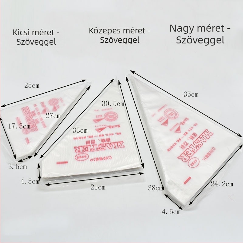 Egyszer használatos díszítő tasak – műanyag, Raise Kai, tortákhoz, csokoládéhoz és cukormintákhoz