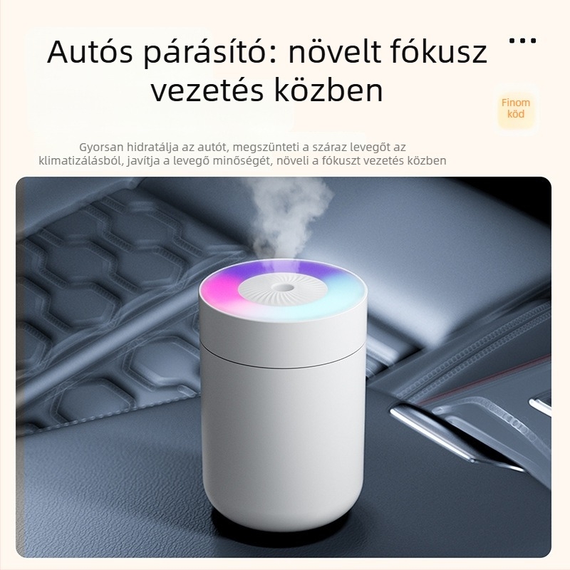Ultrahangos párásító irodába és otthonra, USB-ellátás, 0.5 literes tartály, 1 párás kimenet, csendes működés ≤36 dB, időzítő 2–8 óra