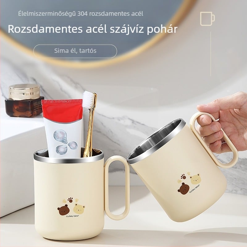 Fogkefe és szájöblítő pohár, nagy kapacitású, élelmiszerbiztos PP, logó nyomtatás elérhető