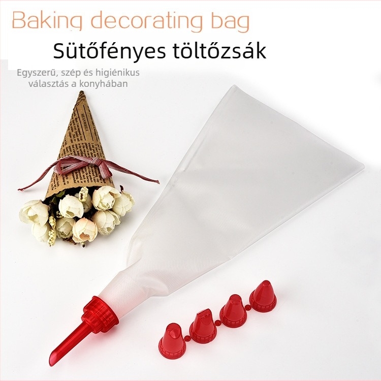 5 részes EVA díszítő zacskó és nyomófej készlet torták díszítéséhez
